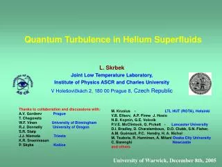 Quantum Turbulence in Helium Superfluids