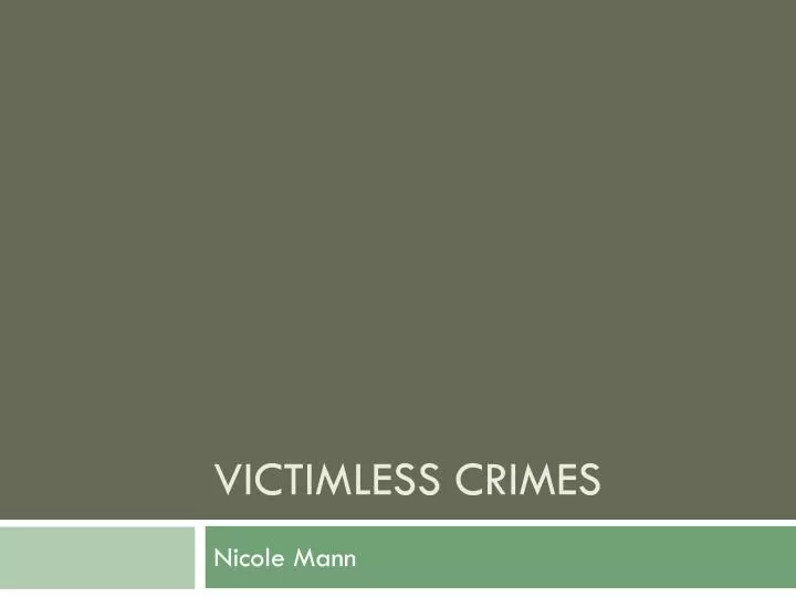 victimless crimes