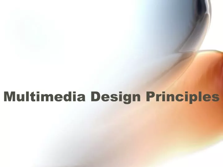 multimedia design principles