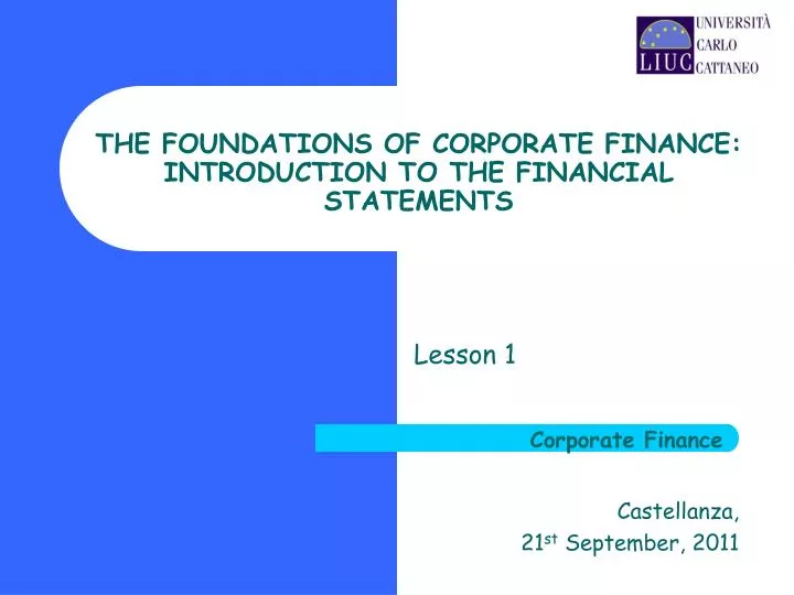 the foundations of corporate finance introduction to the financial statements