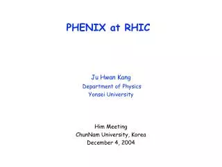 PHENIX at RHIC