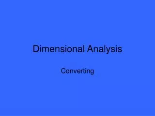 dimensional analysis