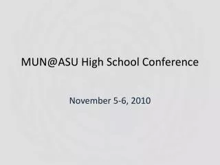 mun@asu high school conference