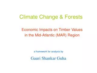 Climate Change &amp; Forests