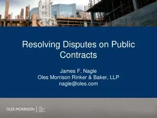 Resolving Disputes on Public Contracts