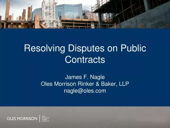 resolving disputes on public contracts