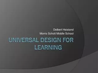 Universal Design for Learning