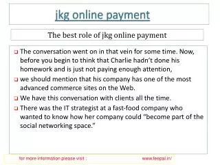 Get Quality transfer Services of jkg online payment