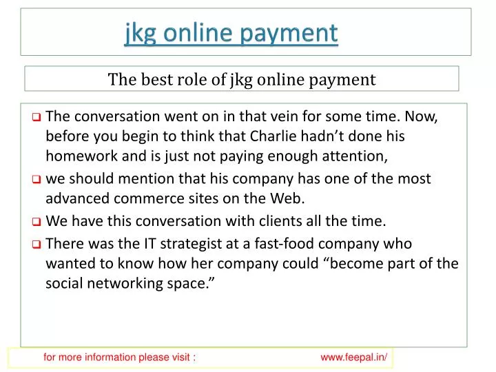 jkg online payment