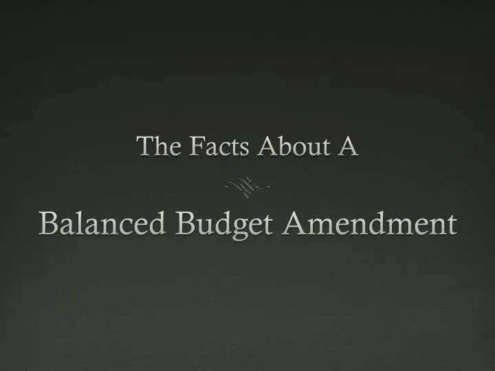 balanced budget amendment