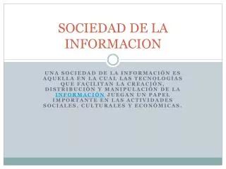 sociedad de la informacion