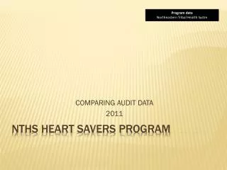 NTHS HEART SAVERS PROGRAM