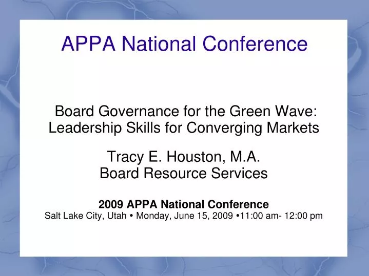 PPT APPA National Conference PowerPoint Presentation, free download