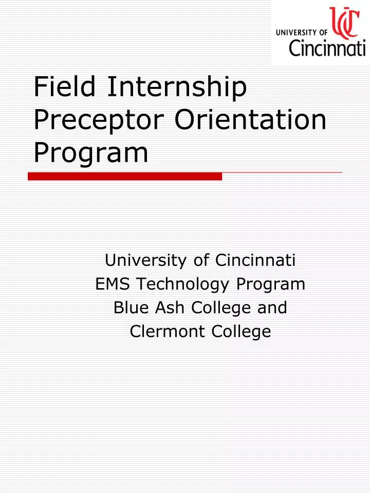 field internship preceptor orientation program