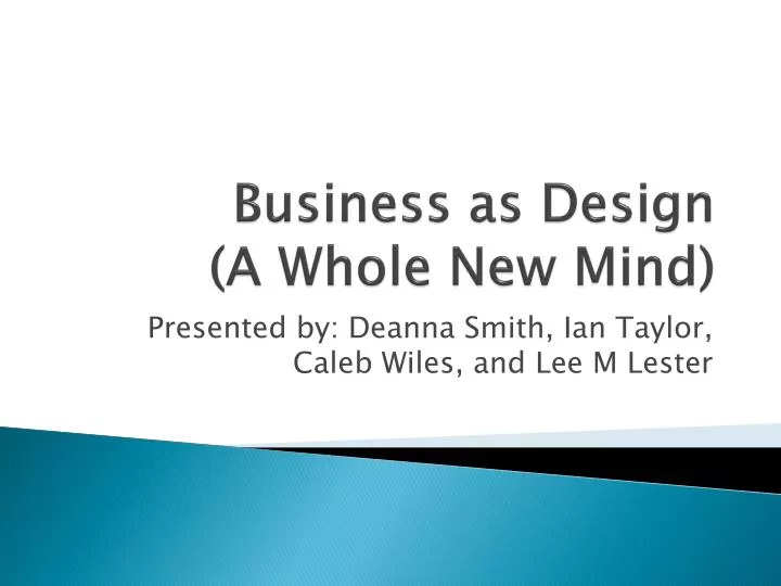 business as design a whole new mind