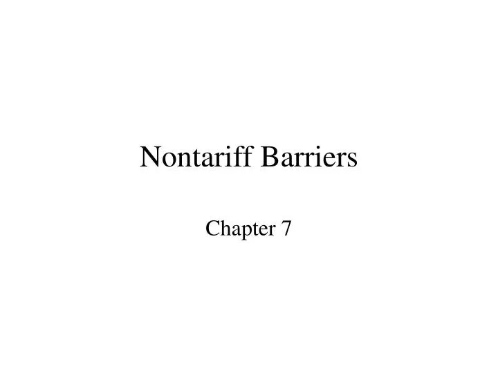 nontariff barriers
