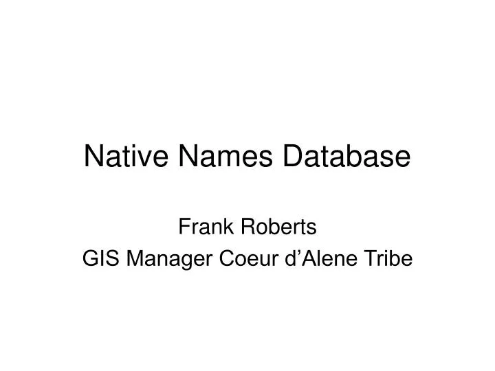 native names database