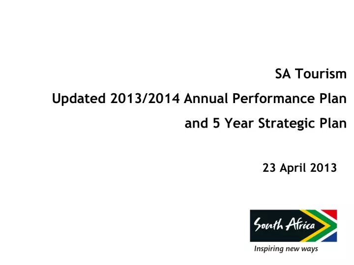 sa tourism updated 2013 2014 annual performance plan and 5 year strategic plan