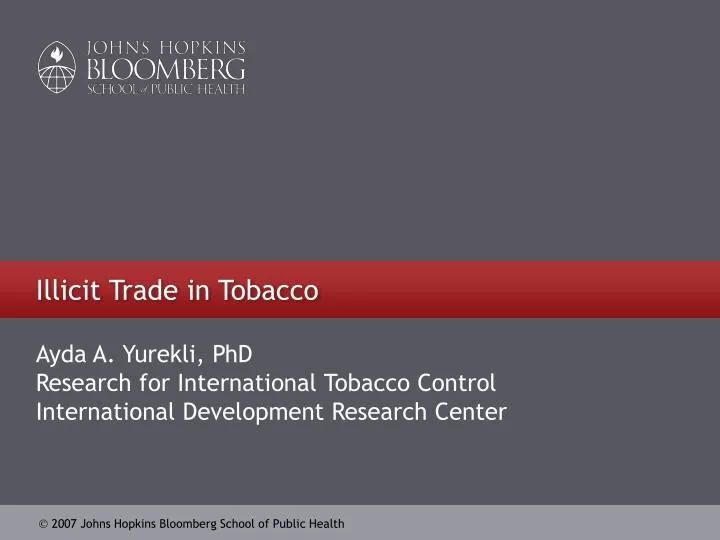 illicit trade in tobacco