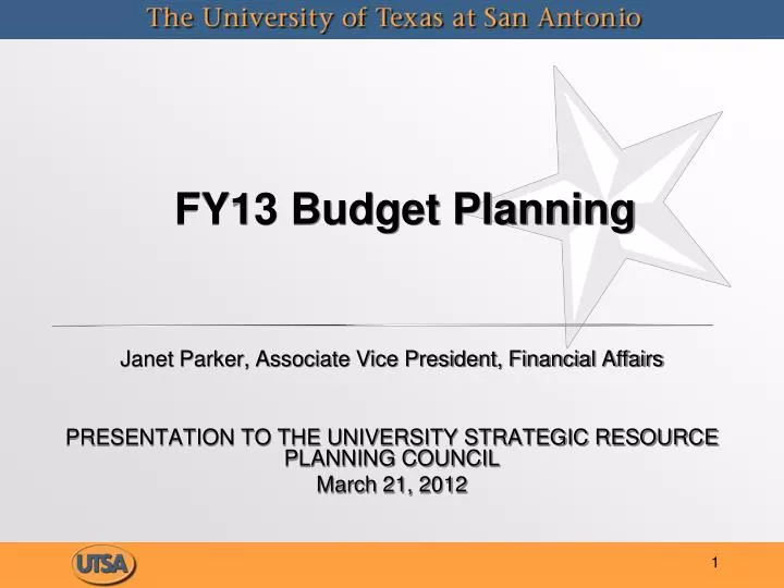 fy13 budget planning