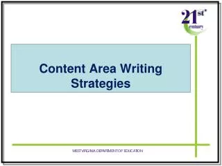 Content Area Writing Strategies