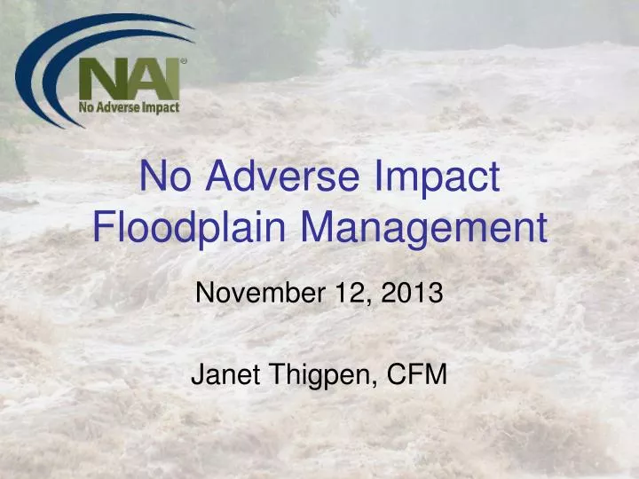 no adverse impact floodplain management