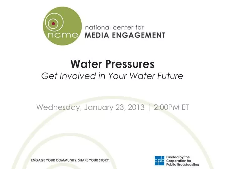 water pressures get involved in your water future