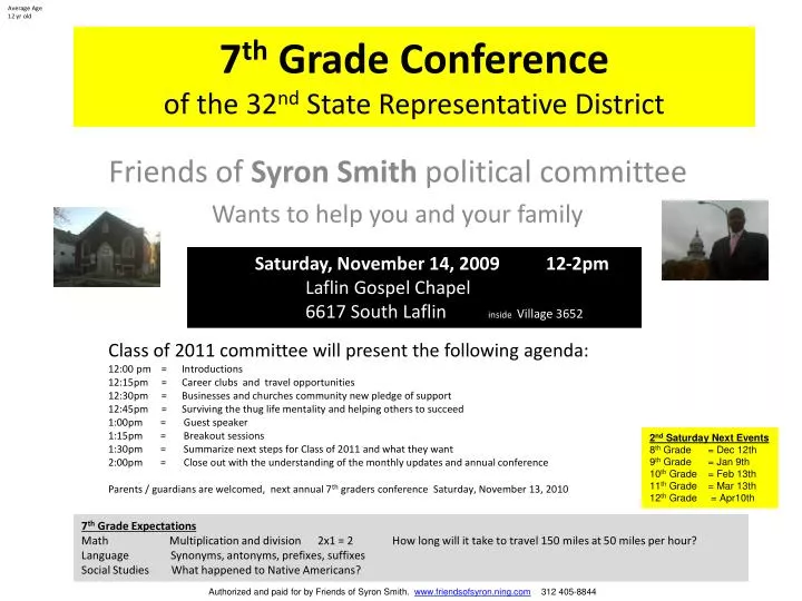 7 th grade conference of the 32 nd state representative district