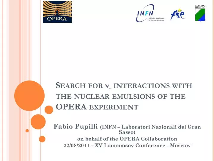 search for interactions with the nuclear emulsions of the opera experiment