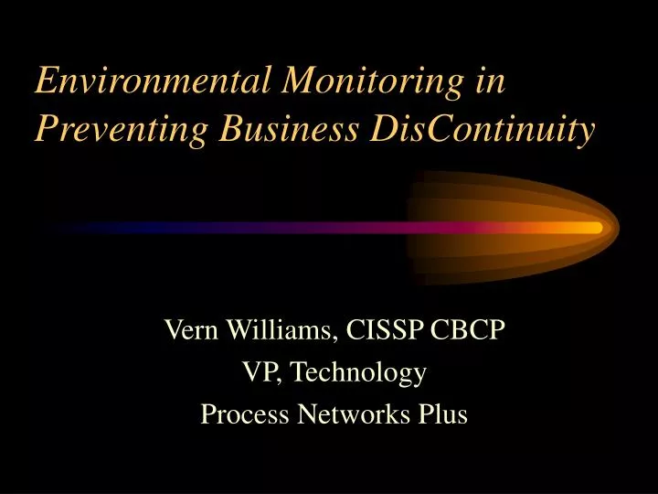 environmental monitoring in preventing business discontinuity