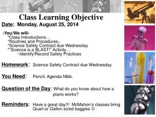 Class Learning Objective