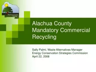 Alachua County Mandatory Commercial Recycling