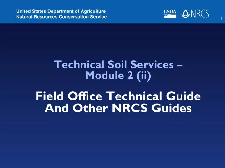 technical soil services module 2 ii field office technical guide and other nrcs guides