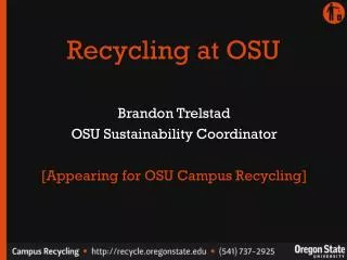 Recycling at OSU