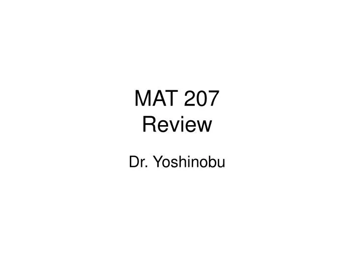 mat 207 review