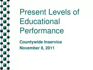 Present Levels of Educational Performance