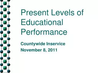 present levels of educational performance