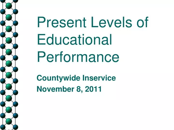 present levels of educational performance