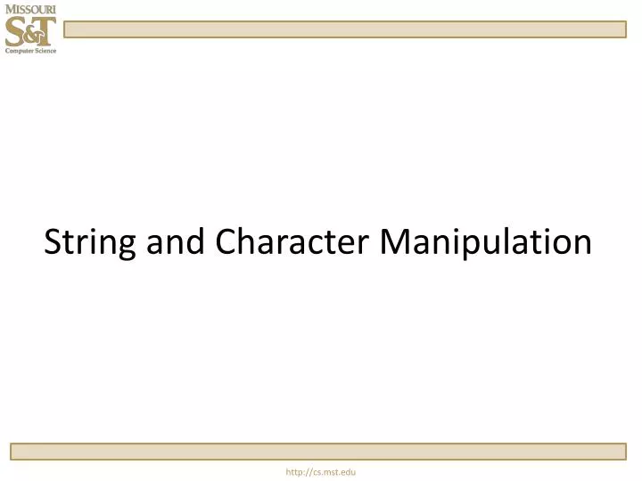 string and character manipulation