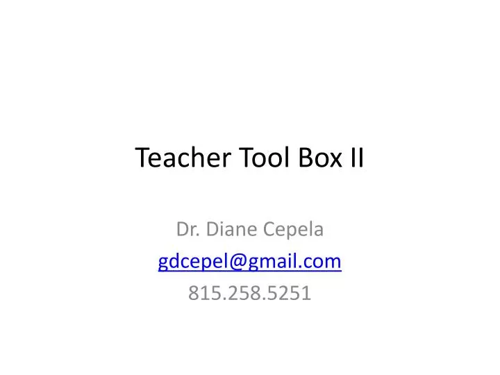 teacher tool box ii