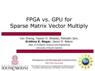 FPGA vs. GPU for Sparse Matrix Vector Multiply