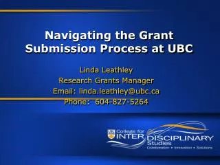 Navigating the Grant Submission Process at UBC