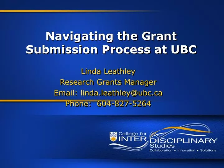 navigating the grant submission process at ubc