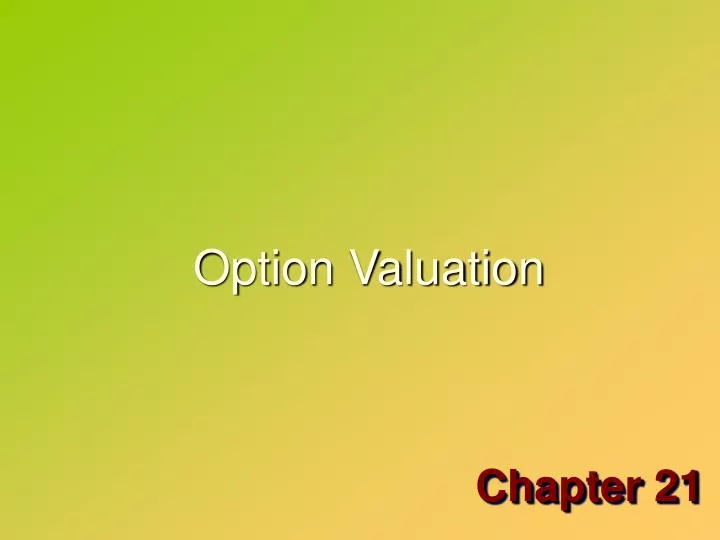 option valuation