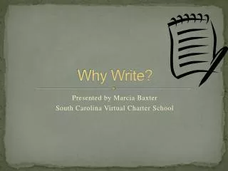 Why Write?