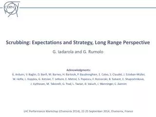 Scrubbing: Expectations and Strategy, Long Range Perspective