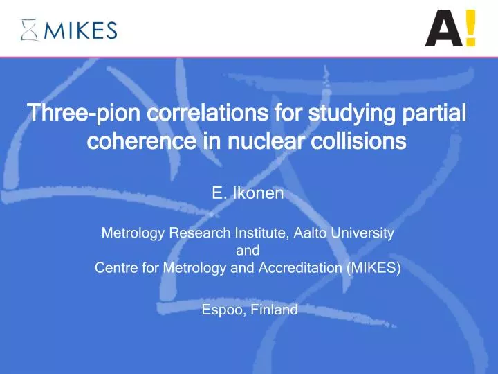 three pion correlations for studying partial coherence in nuclear collisions