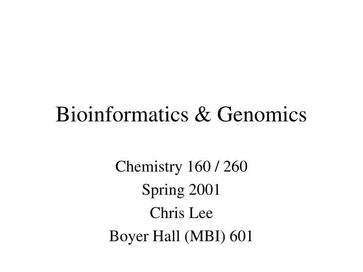 bioinformatics genomics