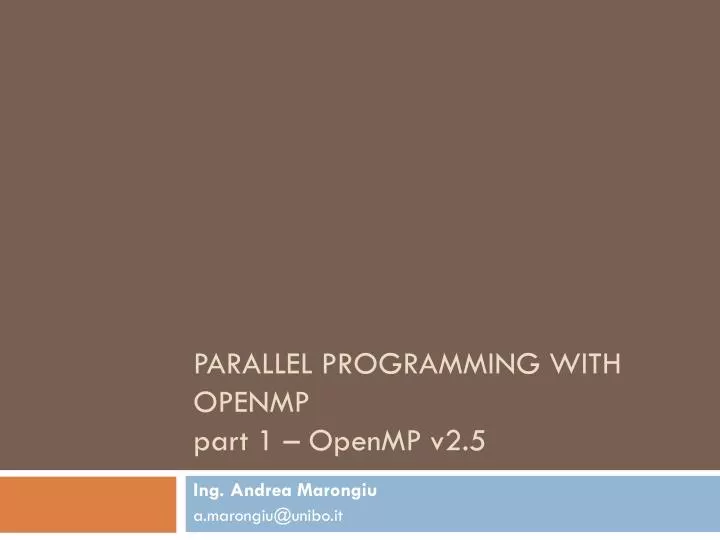 parallel programming with openmp part 1 openmp v2 5