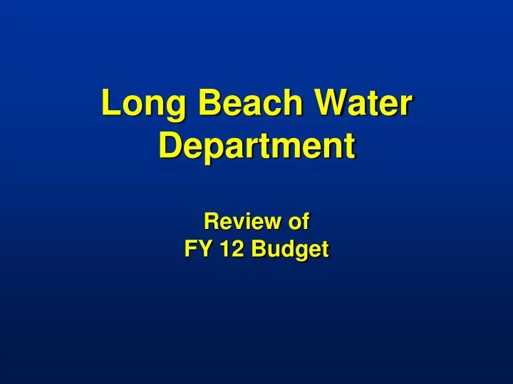 long beach water department